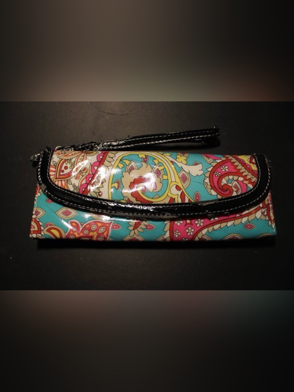 Turquoise Paisley Wristlet Clutch – Women’s Printed Wallet